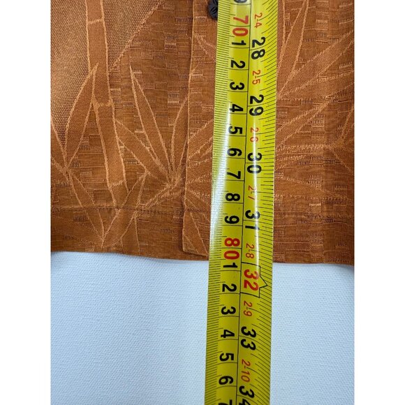 Tommy Bahama Silk Hawaiian Shirt Mens L Orange Floral AOP Camp Relax Dad - Picture 5 of 5